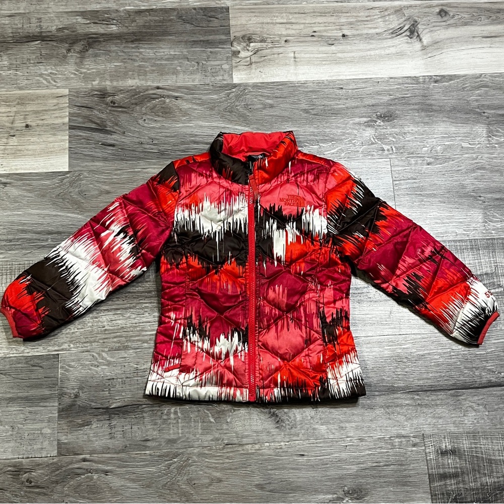 The North Face Kids Puffer Jacket in Red, Black, and White